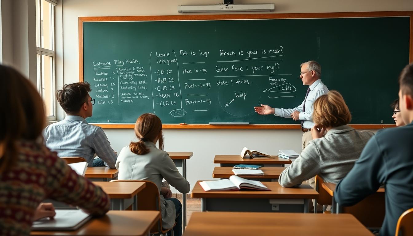 Student using a study guide to organize academic notes